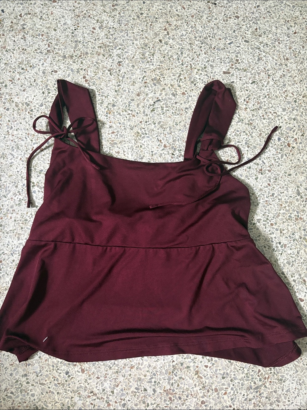 wild fable Burgundy Tie-Shoulder Tank